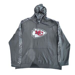 Kansas City Chiefs Zubaz Hoodie Mens XXL Gray Zebra Stripe Performance NFL Good